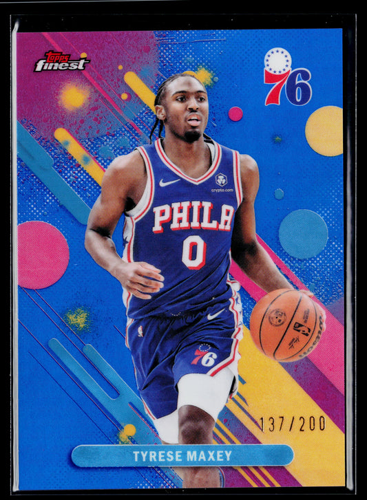 2025-26 Finest Tyrese Maxey Blue Refractor #/200 #29