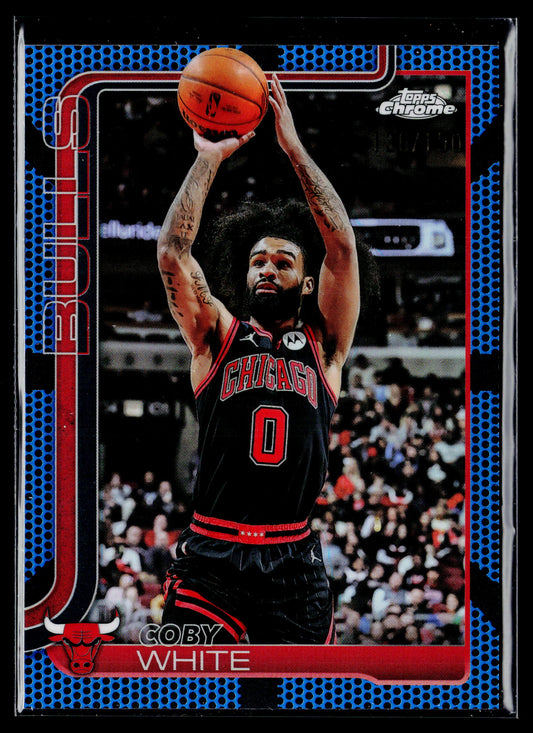 2025-26 Topps Chrome Coby White Blue Basketball Refractor #/150 #80