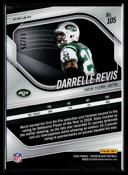 2025 Panini Prizm Black Darrelle Revis Prizms Mojo #/25 #105