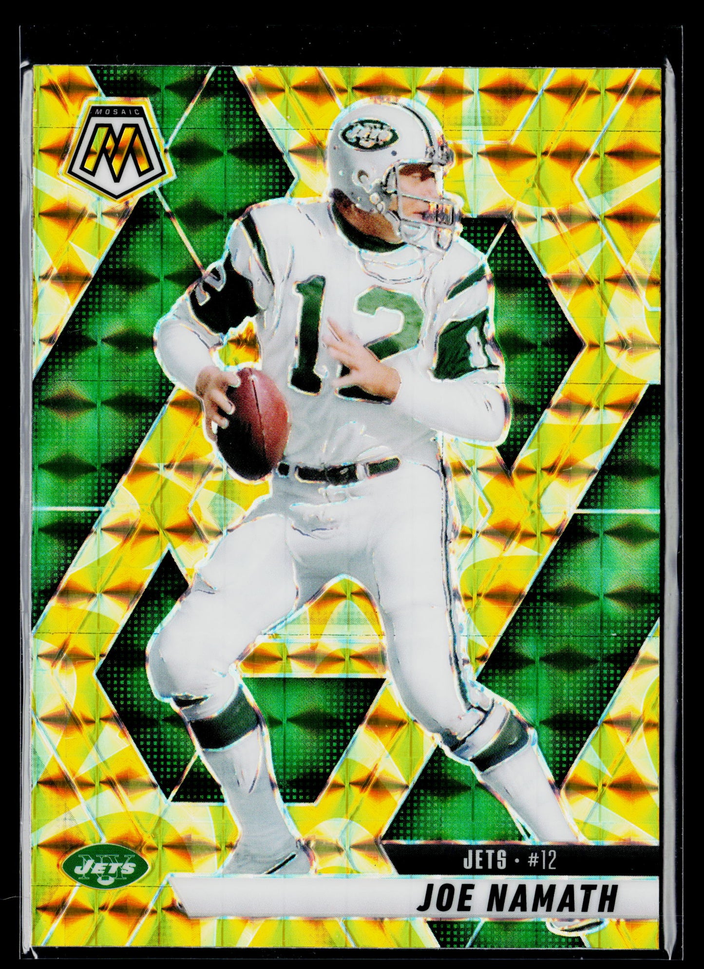 2025 Panini Mosaic Joe Namath Mosaic Reactive Yellow #39