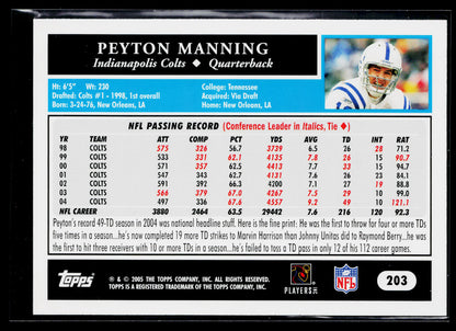 2005 Topps Peyton Manning #203