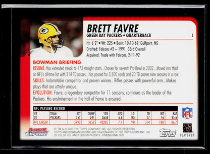 2003 Bowman Chrome Brett Favre #1