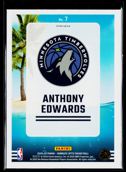 2024-25 Donruss Optic Anthony Edwards Splash! Purple #7