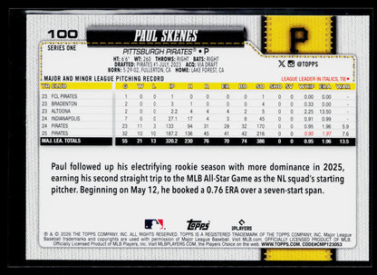 2026 Topps Paul Skenes #100