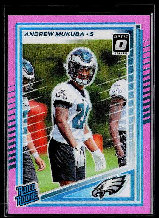 2025 Donruss Andrew Mukuba Rookie Optic Rated Rookies Preview Pink #380
