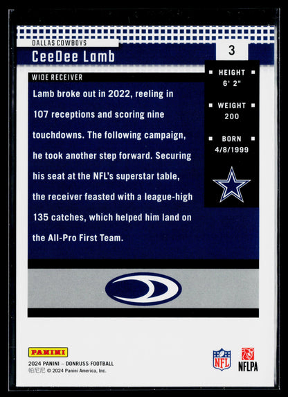 2024 Donruss CeeDee Lamb Retro 2004 #3