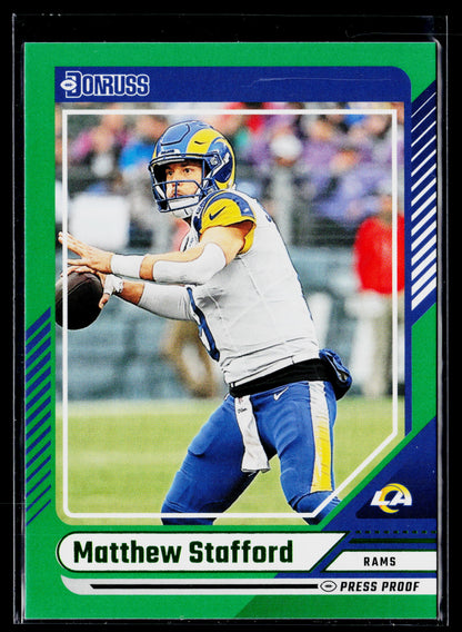 2024 Donruss Matthew Stafford Press Proof Green #240