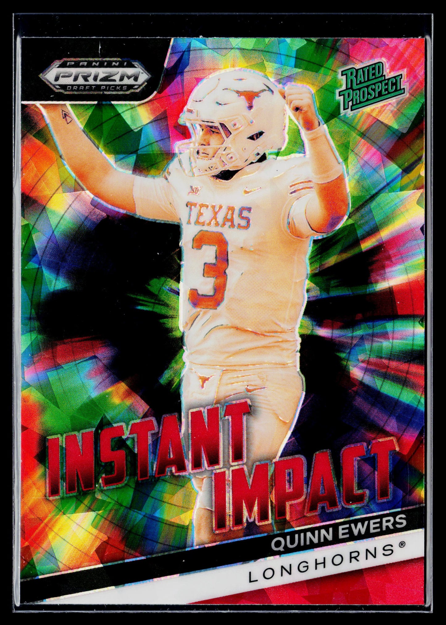 2024 Panini Prizm Draft Picks Quinn Ewers Instant Impact Red Ice #II-QE