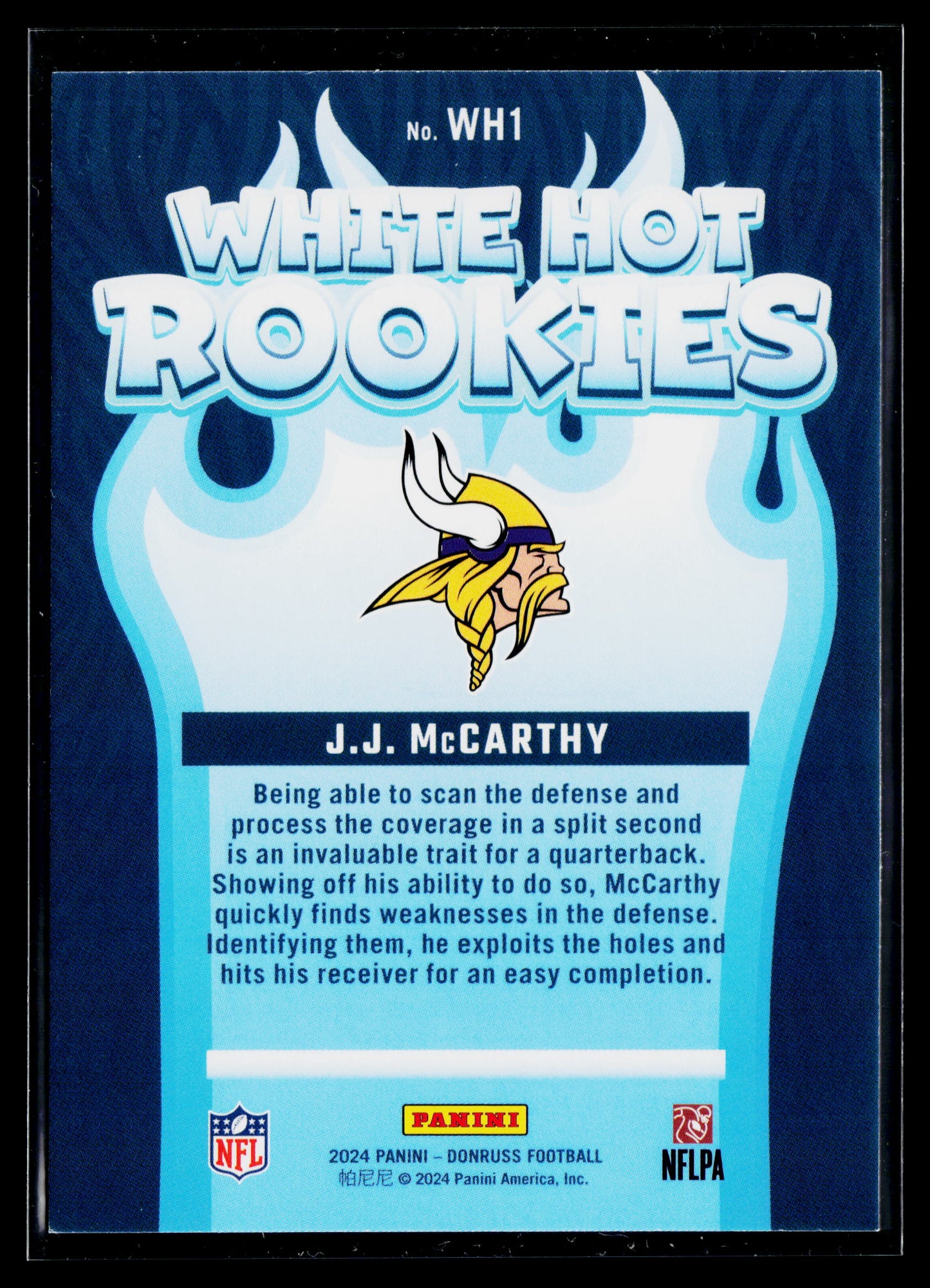2024 Donruss J.J. McCarthy White Hot Rookies #WH1
