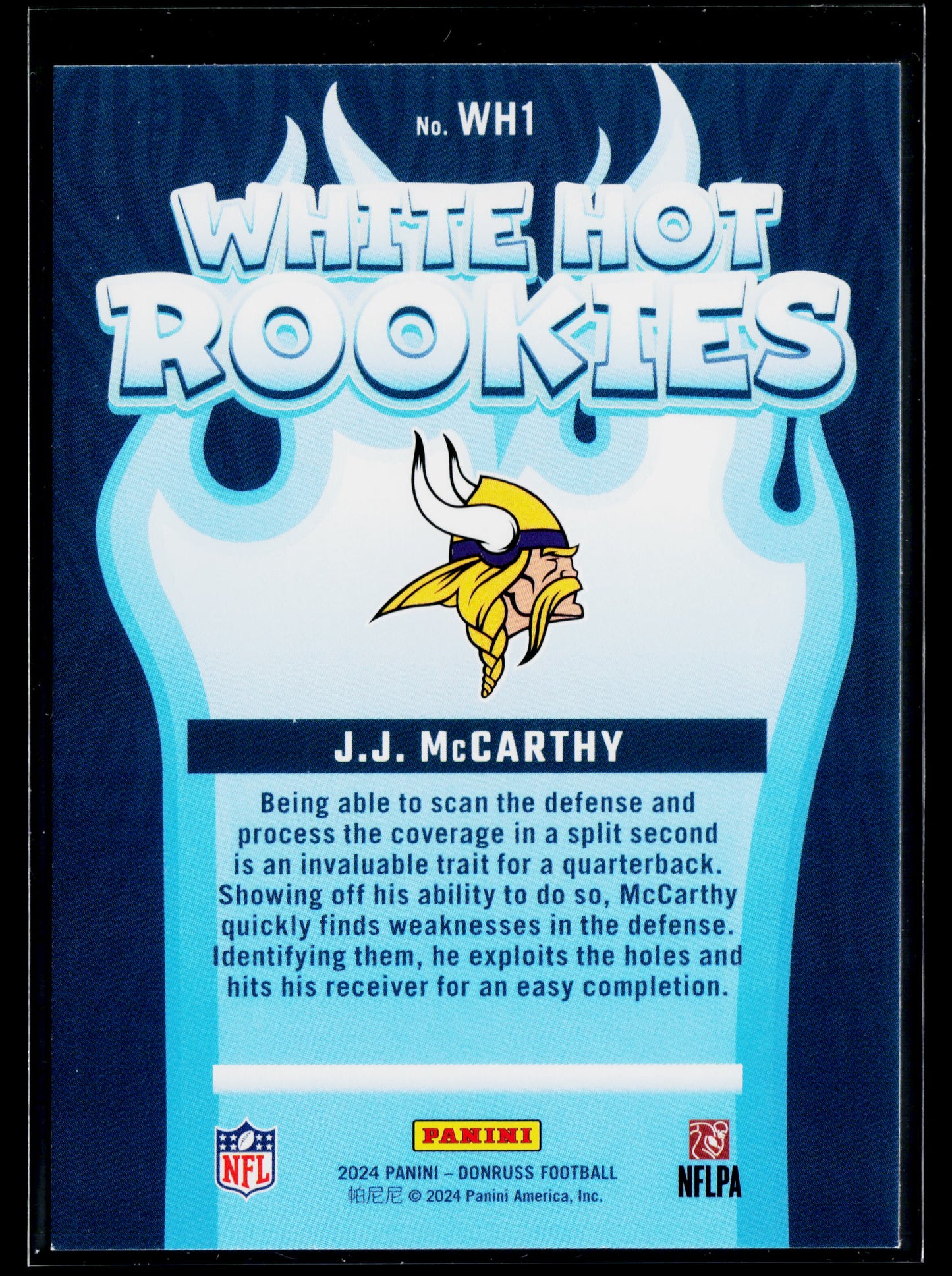 2024 Donruss J.J. McCarthy White Hot Rookies #WH1