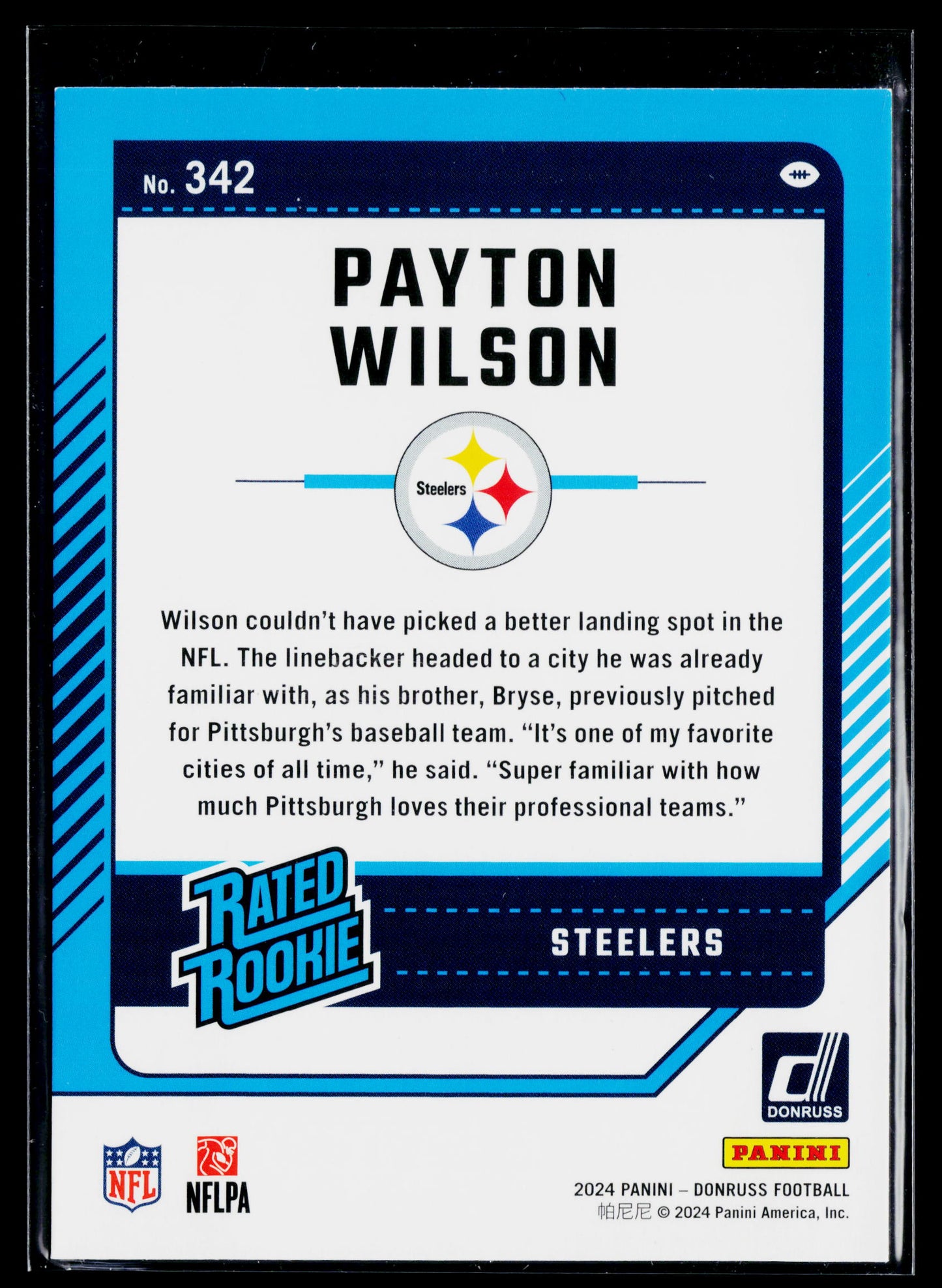 2024 Donruss Payton Wilson Rookie Press Proof Green #342