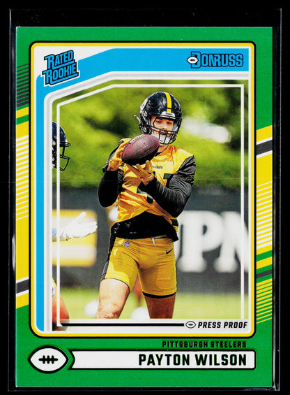 2024 Donruss Payton Wilson Rookie Press Proof Green #342