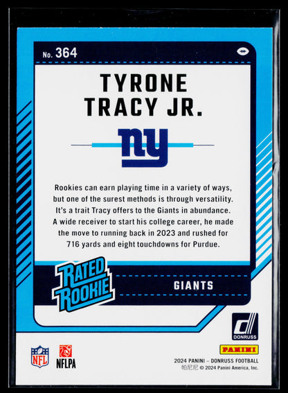 2024 Donruss Tyrone Tracy Jr. Rookie #364