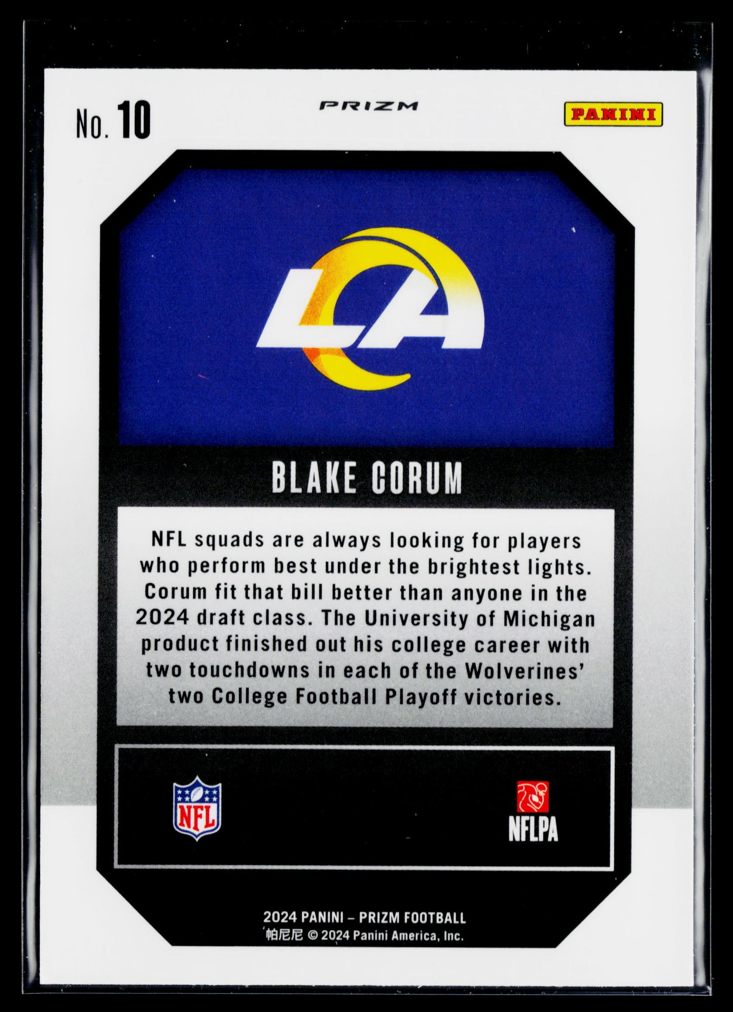2024 Panini Prizm Blake Corum Emergent Green Wave Prizm #10