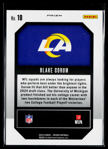 2024 Panini Prizm Blake Corum Emergent Green Wave Prizm #10