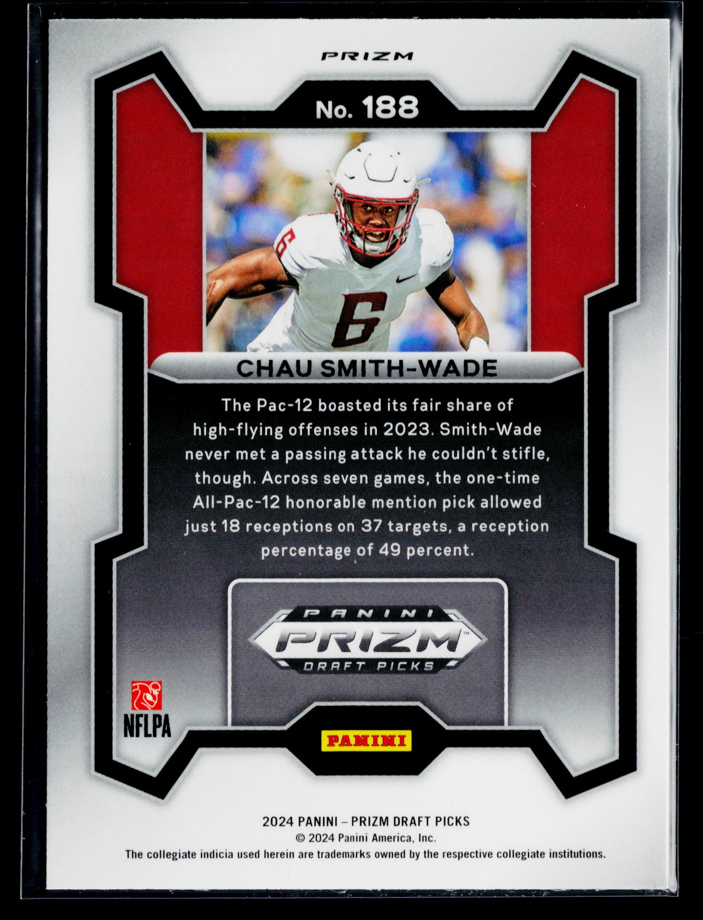 2024 Panini Prizm Draft Picks Chau Smith-Wade Red Ice #188