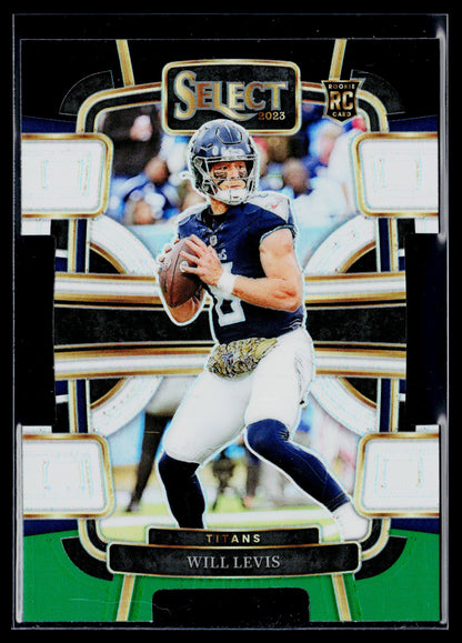 2023 Panini Select Will Levis Rookie Black and Green Prizms Die Cuts #96