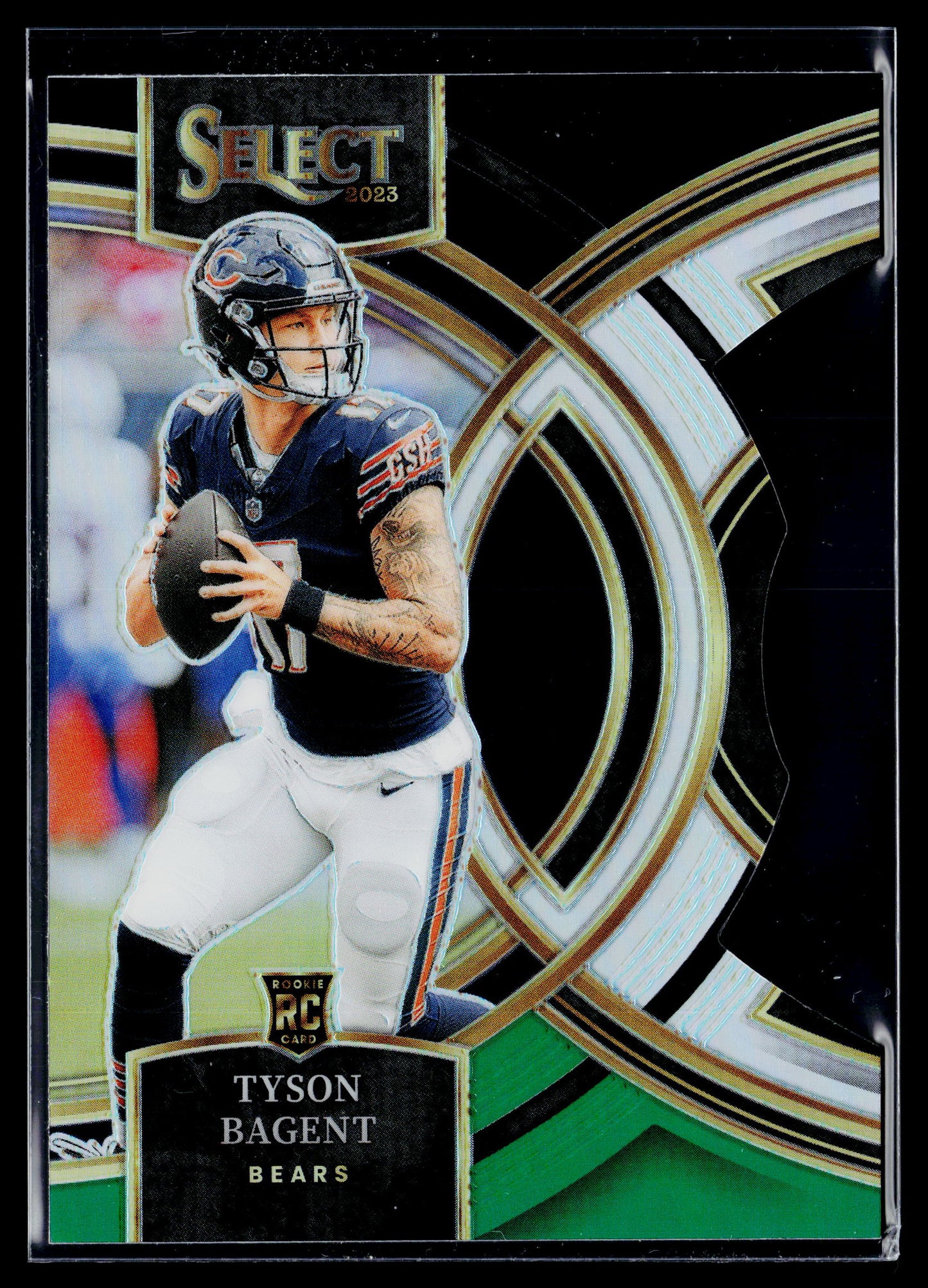 2023 Panini Select Tyson Bagent Rookie Black and Green Prizms Die Cuts #123