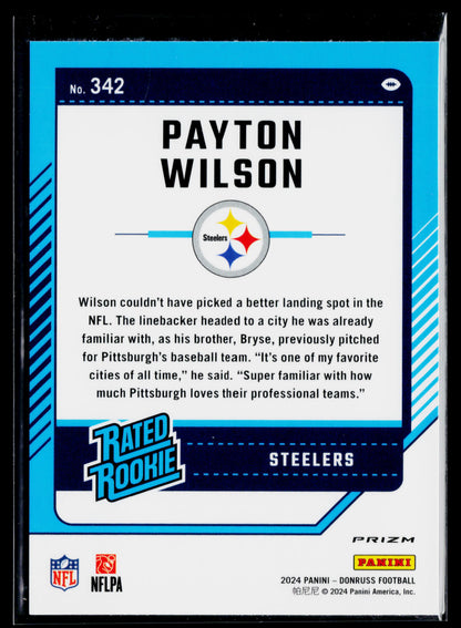 2024 Donruss Payton Wilson Rookie Optic Rated Rookies Preview Red Wave #342