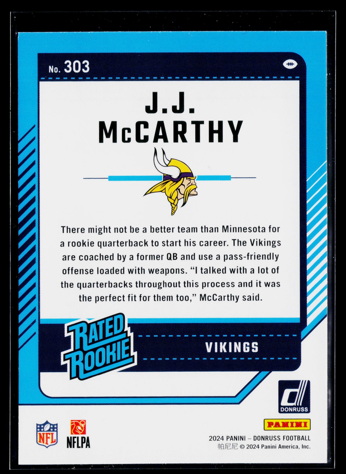 2024 Donruss J.J. McCarthy Rookie #303