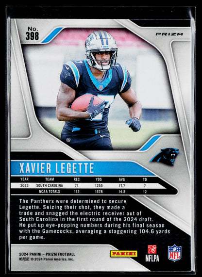 2024 Panini Prizm Xavier Legette Rookie Lazer #398