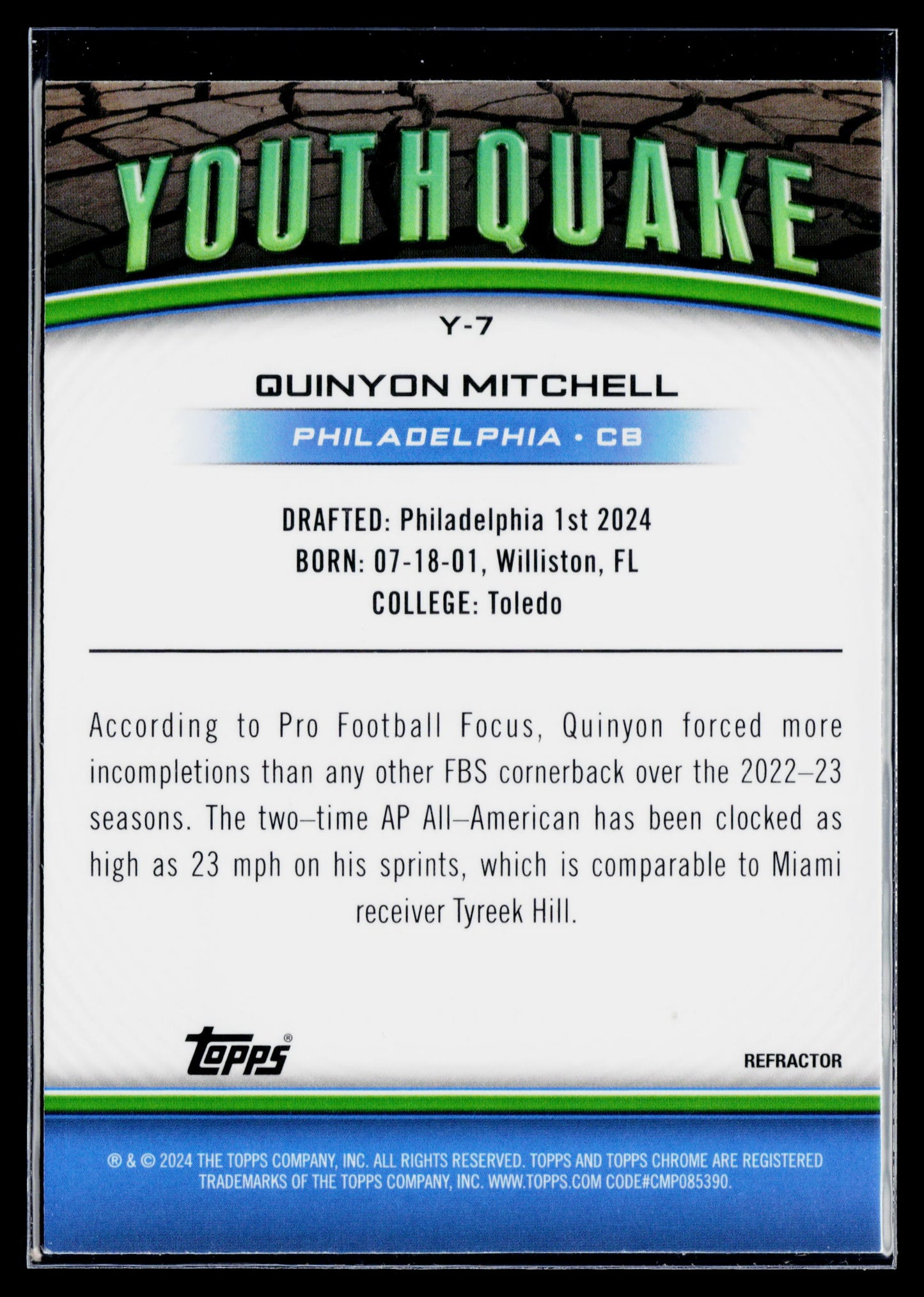 2024 Topps Chrome Quinyon Mitchell Youthquake Refractor #Y-7