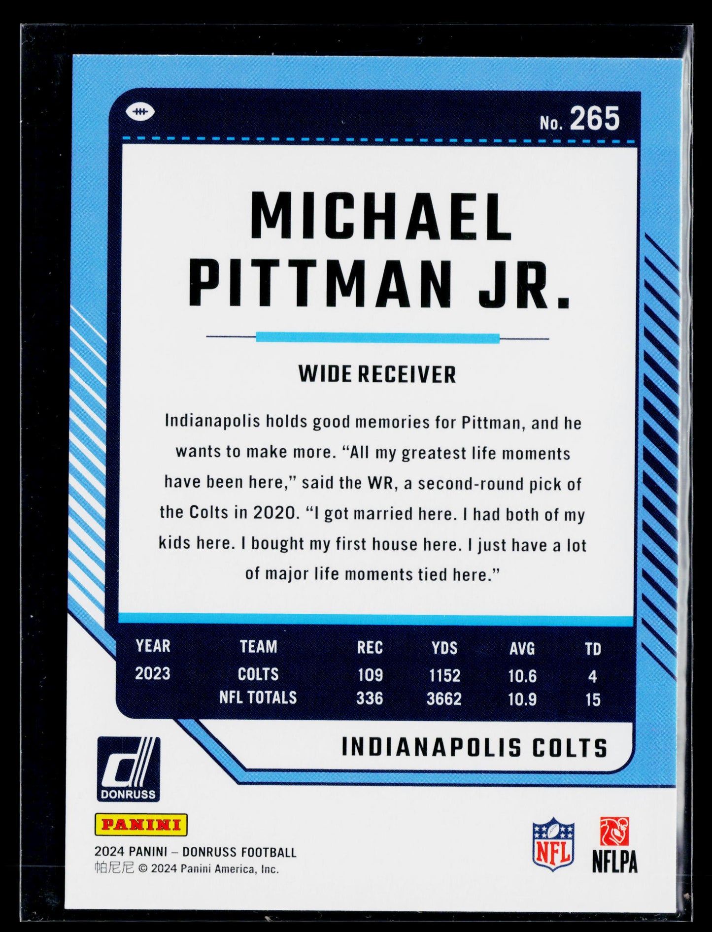 2024 Donruss Michael Pittman Jr. Press Proof Green #265