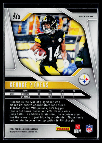 2024 Panini Prizm George Pickens Red White and Blue #243