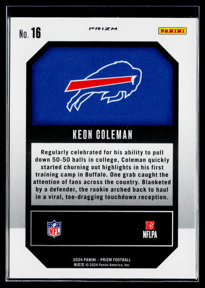 2024 Panini Prizm Keon Coleman Emergent Green Prizm #16