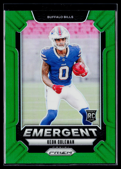 2024 Panini Prizm Keon Coleman Emergent Green Prizm #16