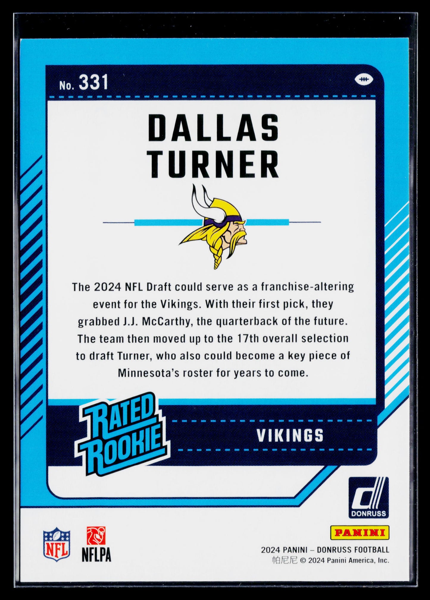 2024 Donruss Dallas Turner Rookie #331