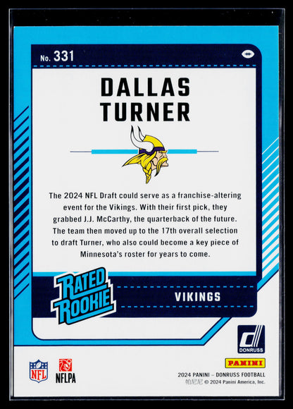 2024 Donruss Dallas Turner Rookie #331