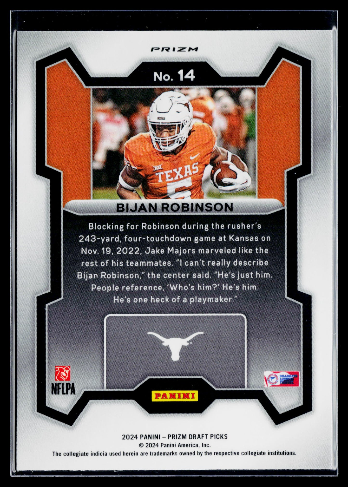 2024 Panini Prizm Draft Picks Bijan Robinson Silver #14