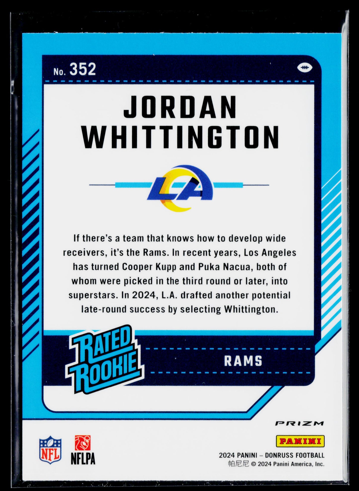 2024 Donruss Jordan Whittington Rookie Optic Rated Rookies Preview Red Wave #352