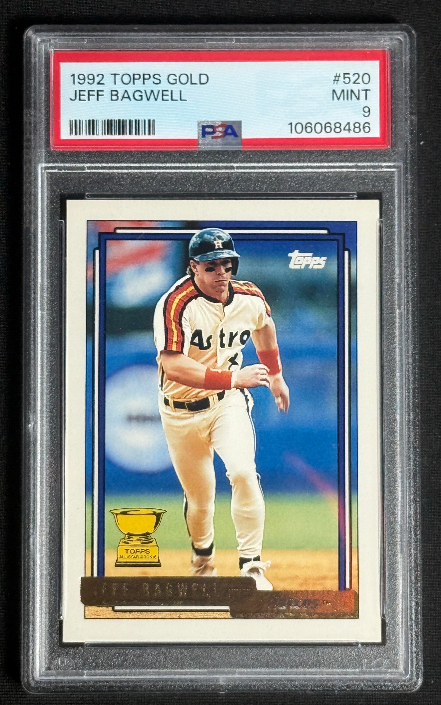 1992 Topps Gold Jeff Bagwell PSA Mint 9 #520