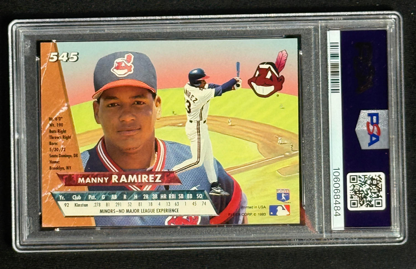 1993 Ultra Manny Ramirez Rookie RC PSA Mint 9 #545