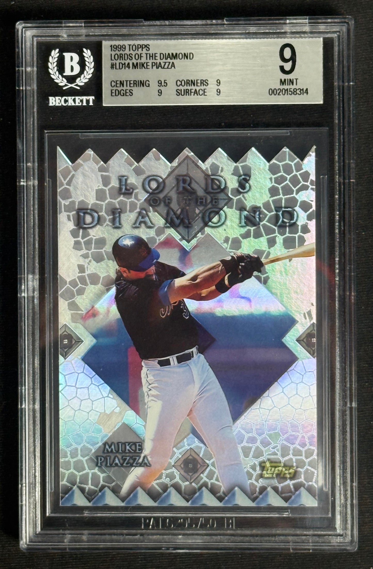 1999 Topps Mike Piazza Lords of the Diamond Die Cut Insert BGS Mint 9 #LD14