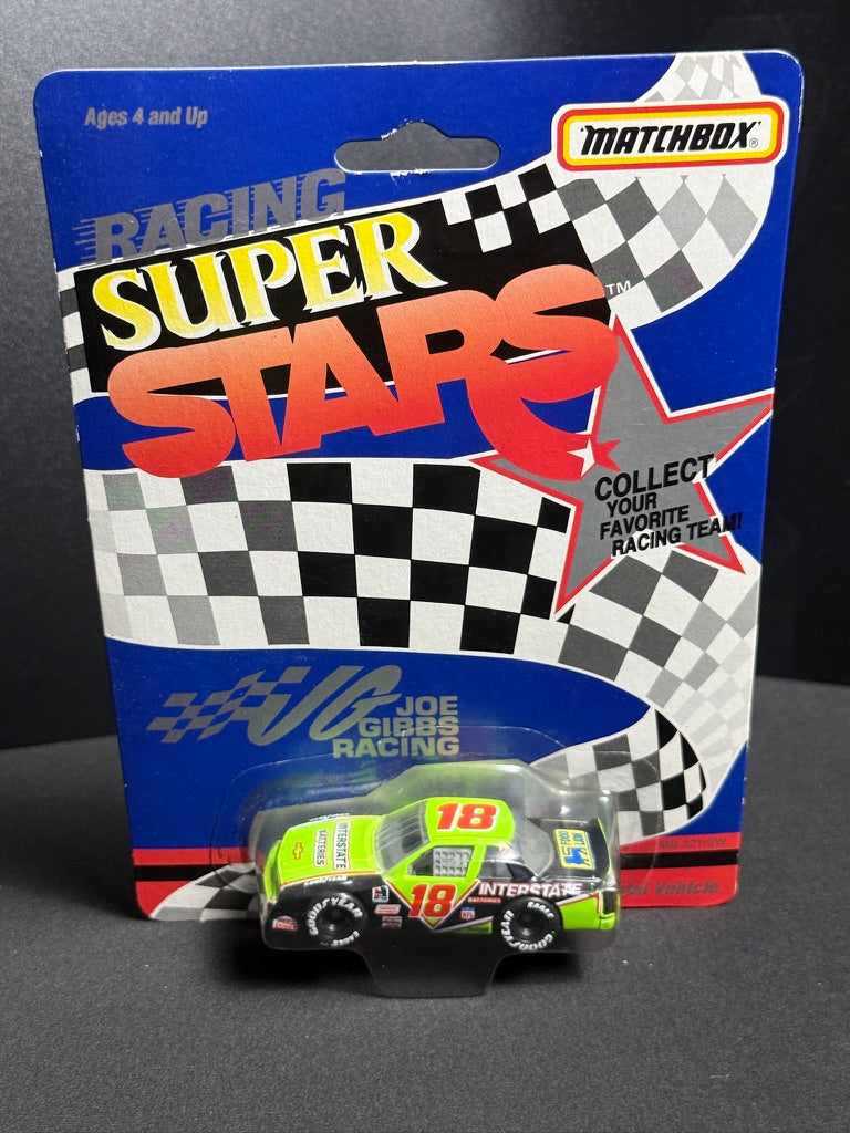 MATCHBOX RACING SUPER STARS JOE GIBBS INTERSTATE BATTERIES #18 GREEN NASCAR 1992