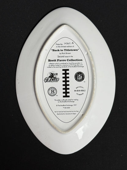 1997 Brett Favre Plate no. 14262A Football Back to Titletown