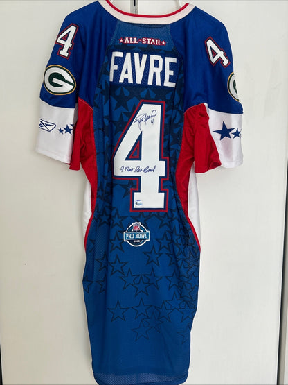 2008 Game Issued Brett Favre Autographed Blue Pro Bowl Signed Packers Jersey