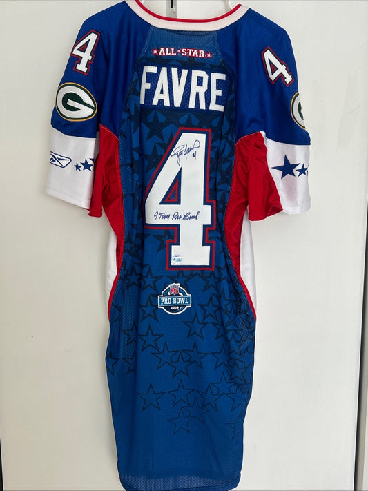 2008 Game Issued Brett Favre Autographed Blue Pro Bowl Signed Packers Jersey