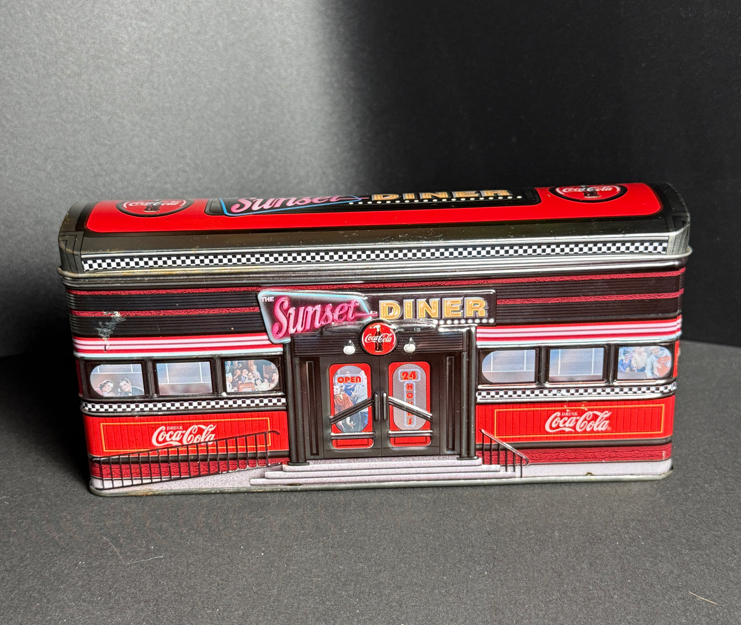 Vintage 2002 Coca Cola sunset diner tin