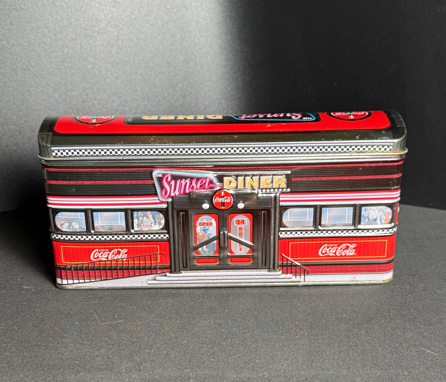 Vintage 2002 Coca Cola sunset diner tin