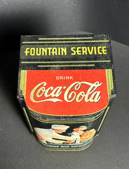 Vintage 1995 Collectible Coca-Cola Fountain Service Tin Box