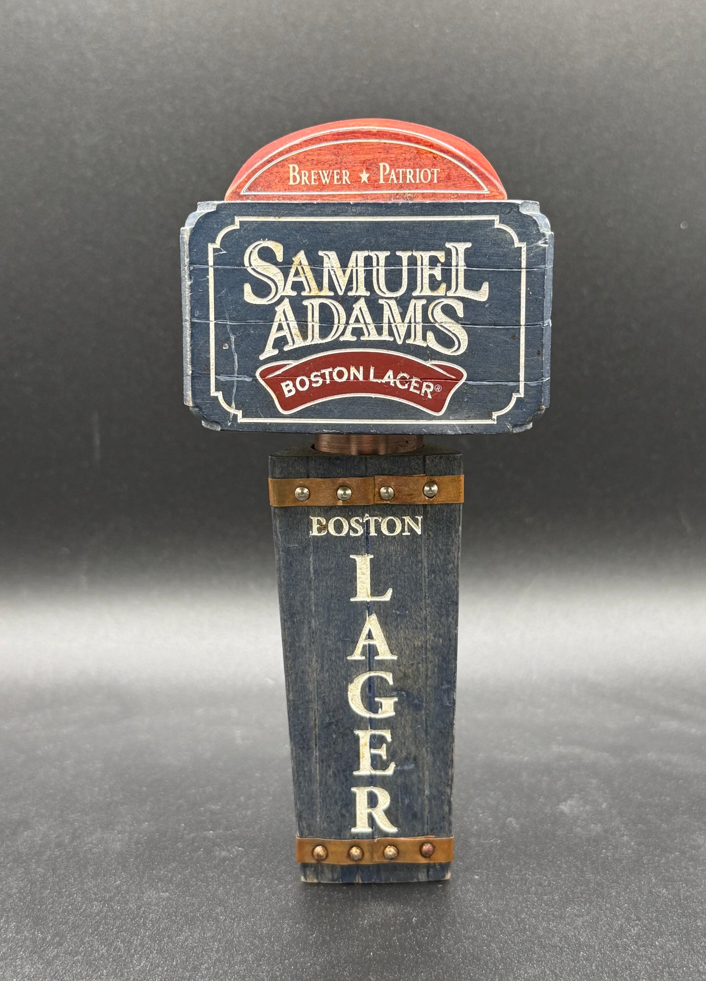 Rare Short Blue Samuel Adams Boston Lager 7 3/4” Draft Beer Tap Handle