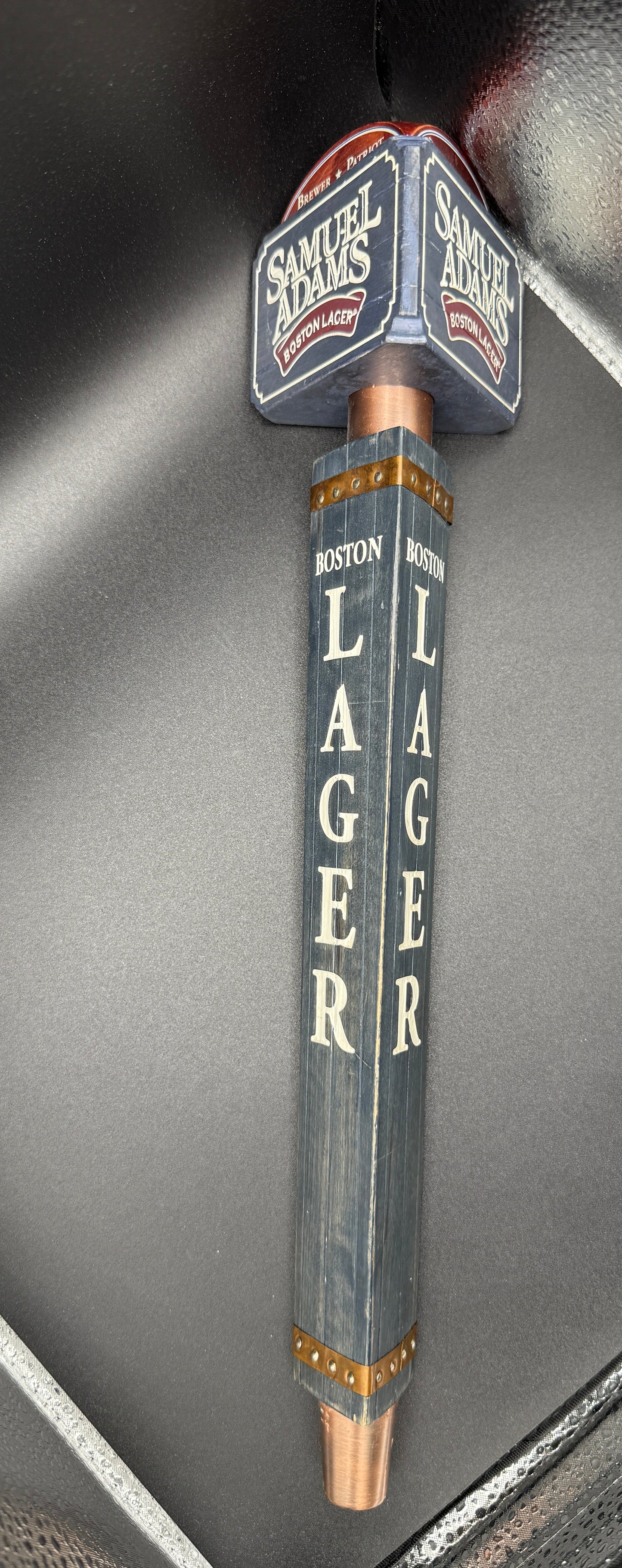 Samuel Adams Boston Lager Tall Blue 13 1/2" 3 Sided Draft Beer Tap Handle